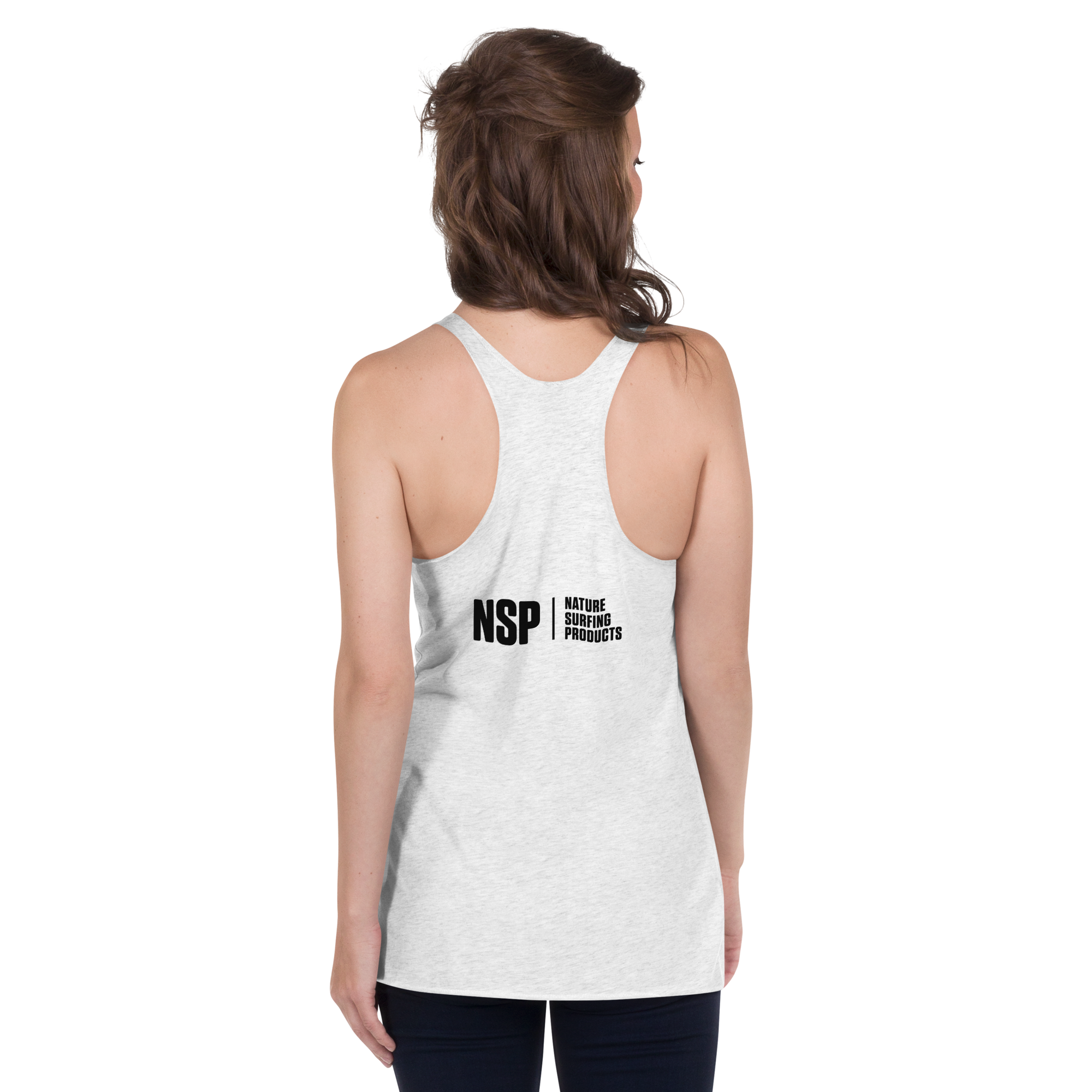 Women's White Racerback Tank  NSP USA  