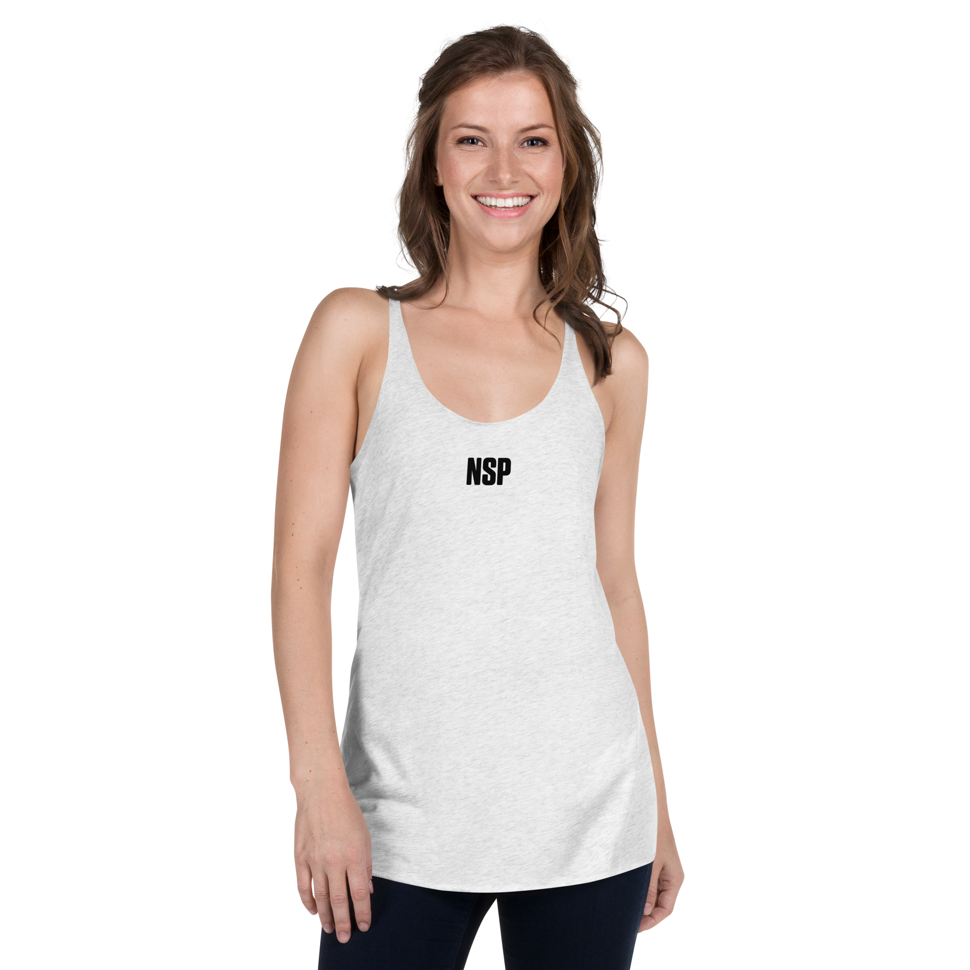 Women's White Racerback Tank  NSP USA XS 