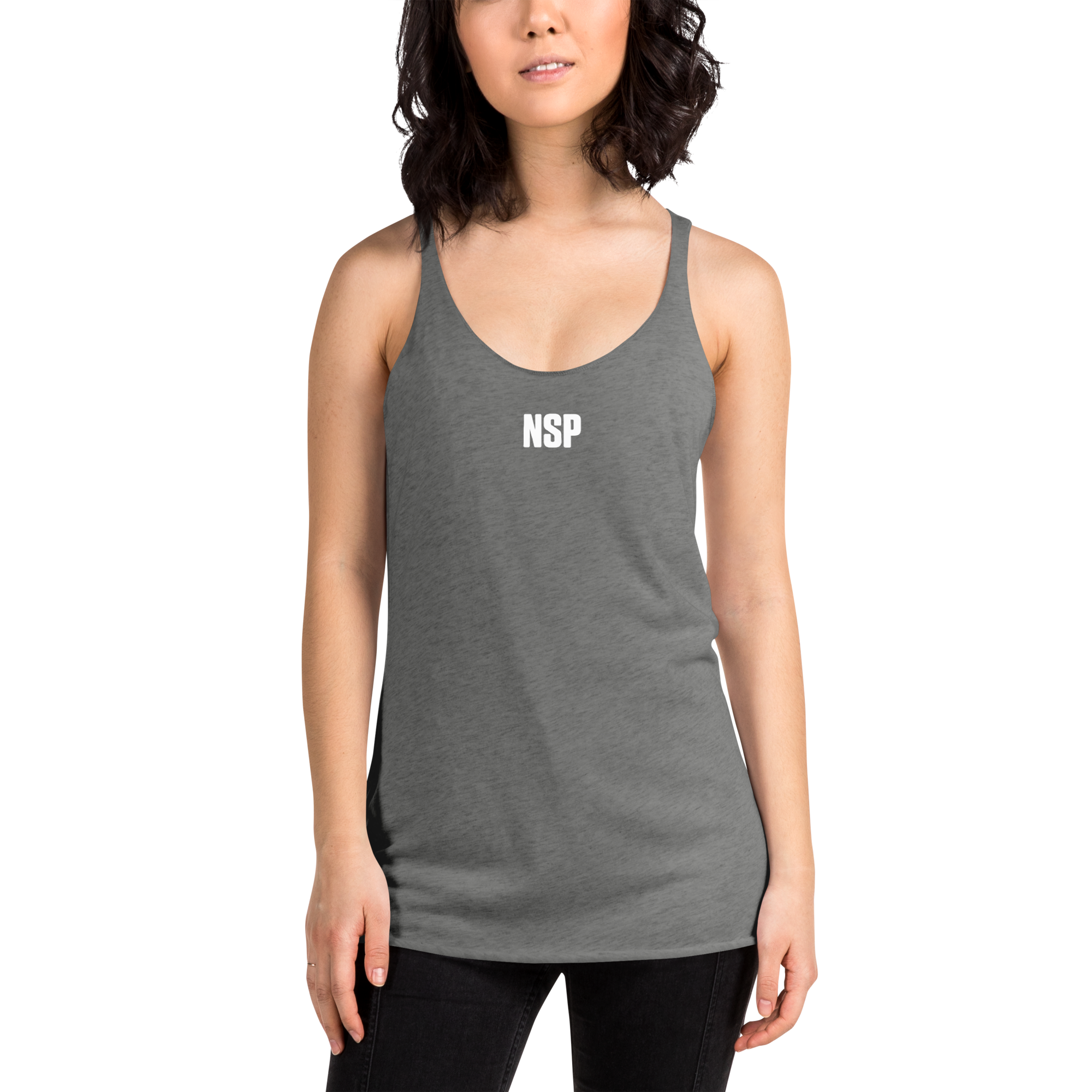 Women's Color Racerback Tank  NSP USA Premium Heather 