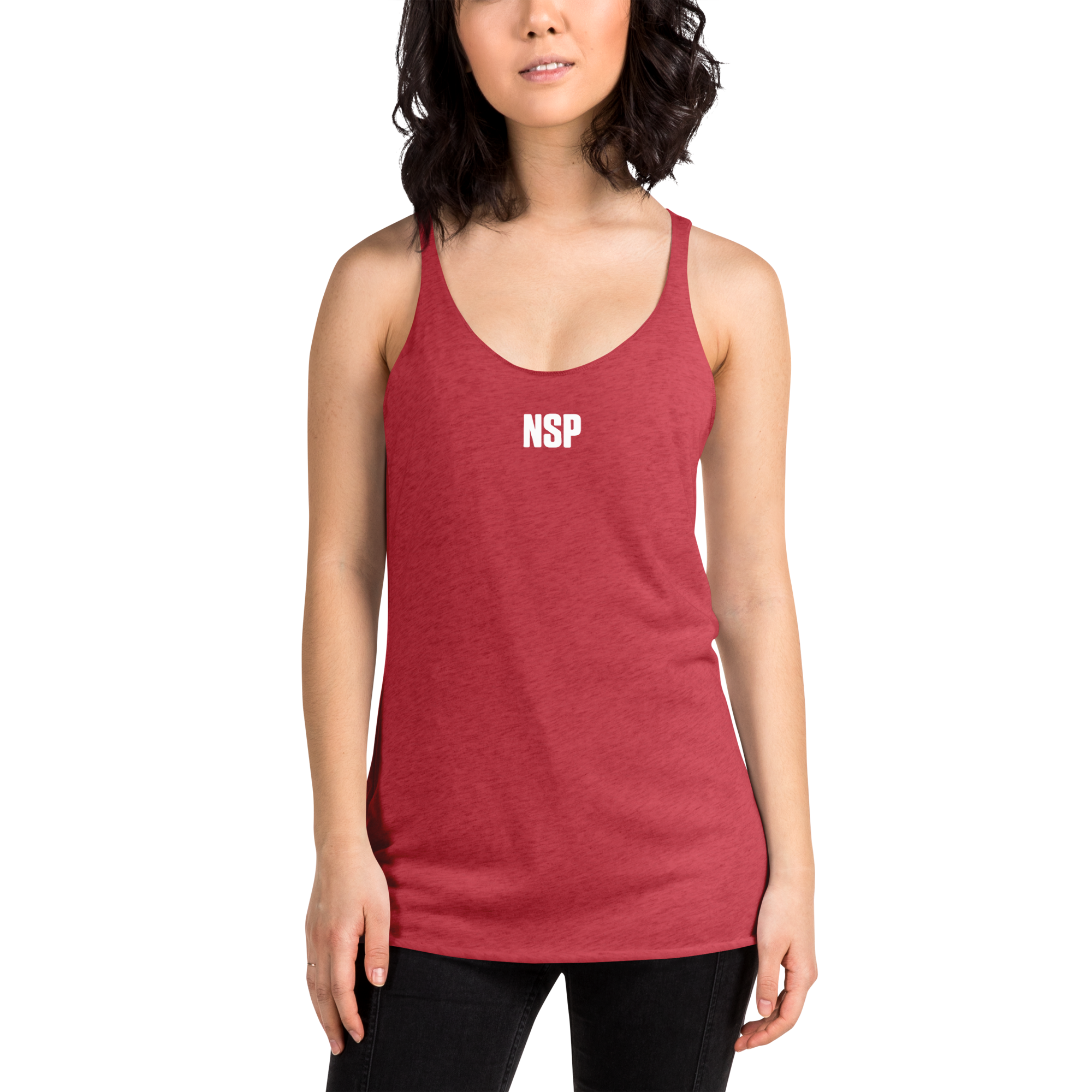 Women's Color Racerback Tank  NSP USA Vintage Red 