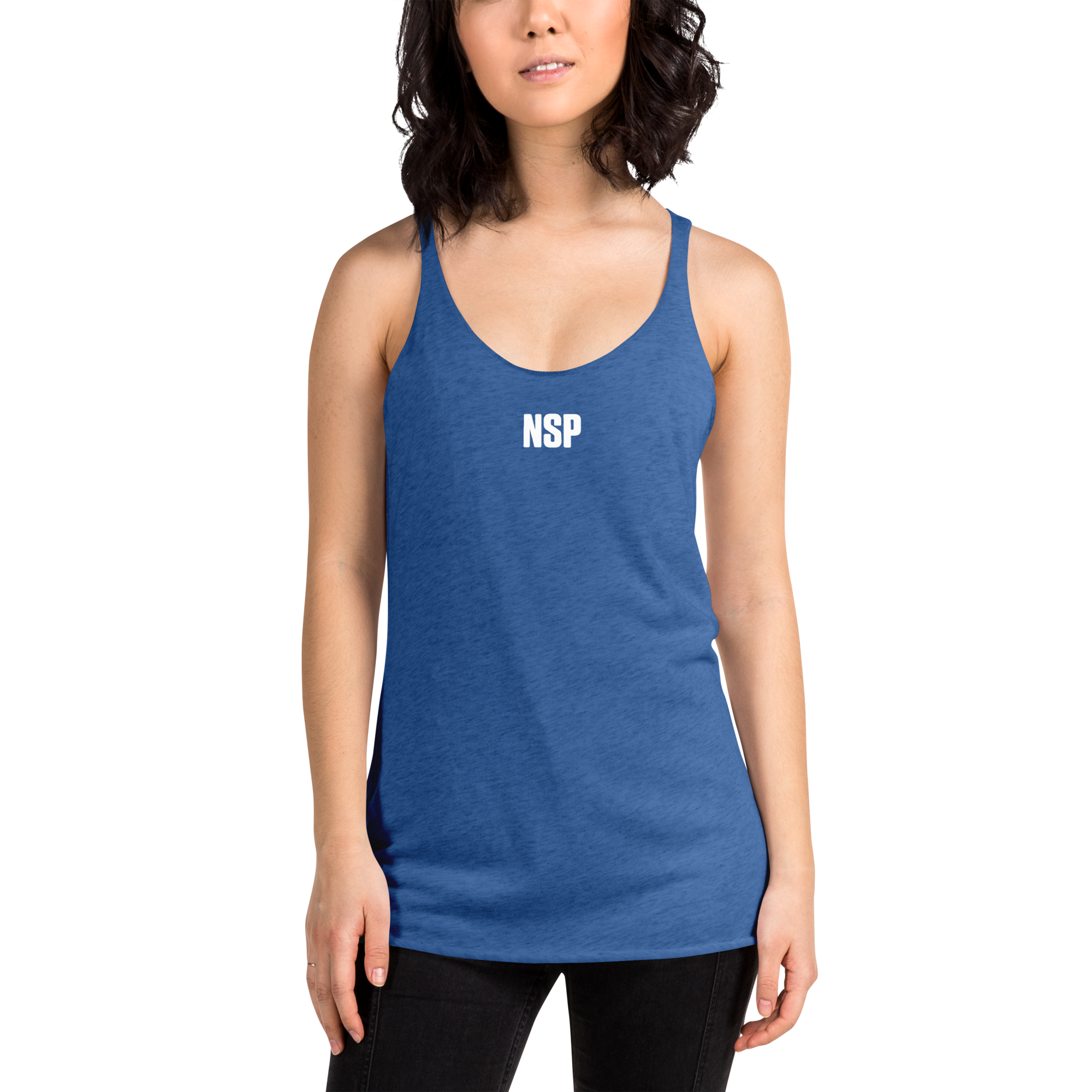 Women's Color Racerback Tank  NSP USA Vintage Royal 